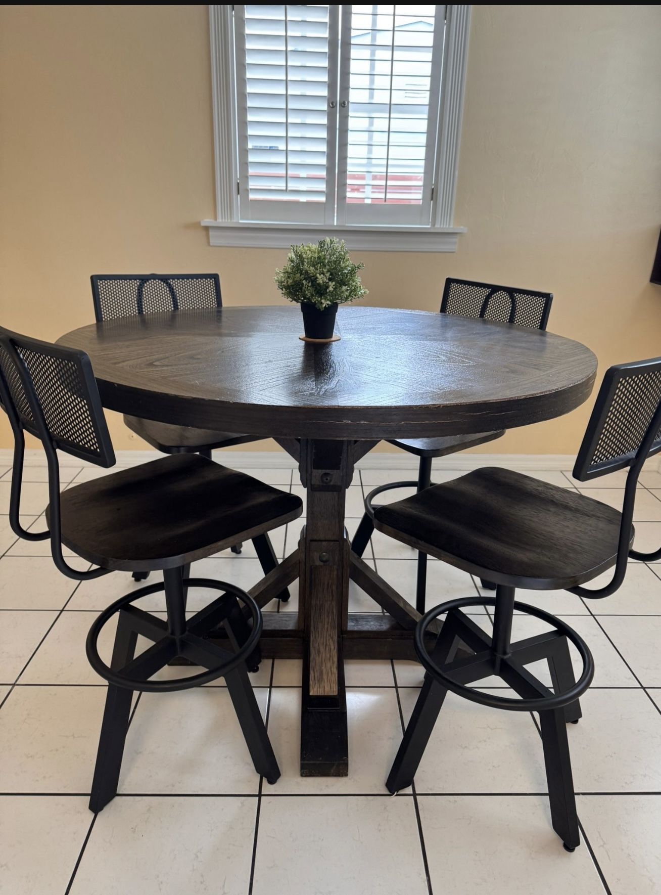 Wood Dining Table With 4 Chairs 