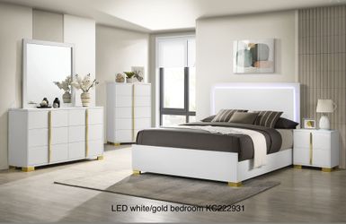 New LED Black Or White Bedroom 4 Pc Set K Furniture And More