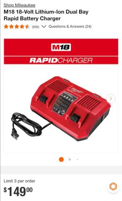 New Milwaukee Dual Bay RAPID Charger M18