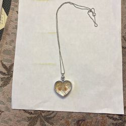 Heart Necklace With Flowers In The Heart