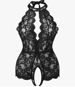 SMALL Sexy Lingerie for Women for Sex,WUAI Womens One Piece Lingerie Halter Lace Teddy Bodysuit V Neck Babydoll Chemise Nightie