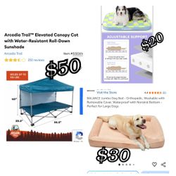 All new pet supplies. Prices on picture. Obo for all
