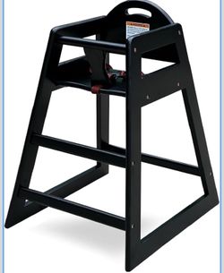 Wooden High Chair for Baby & Toddler – Restaurant-Style Stackable HighChair with Commercial Grade Solid Wood for Dining Table & Kitchen – Compact & Po