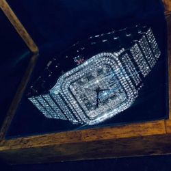 Mens silver iced out Watch