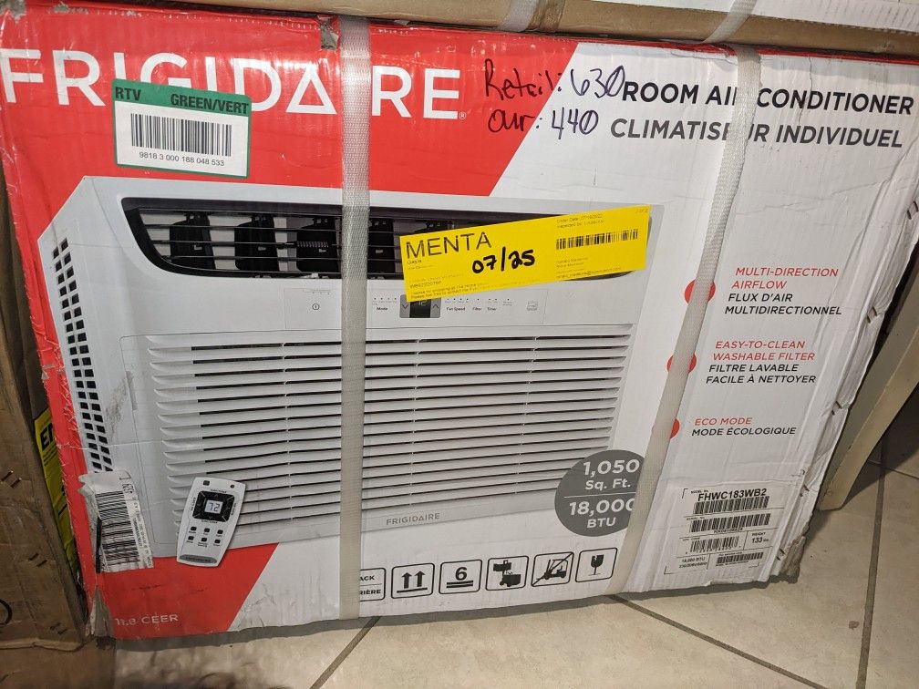 New Frigidaire 18,000 Btu Ac Window Unit 