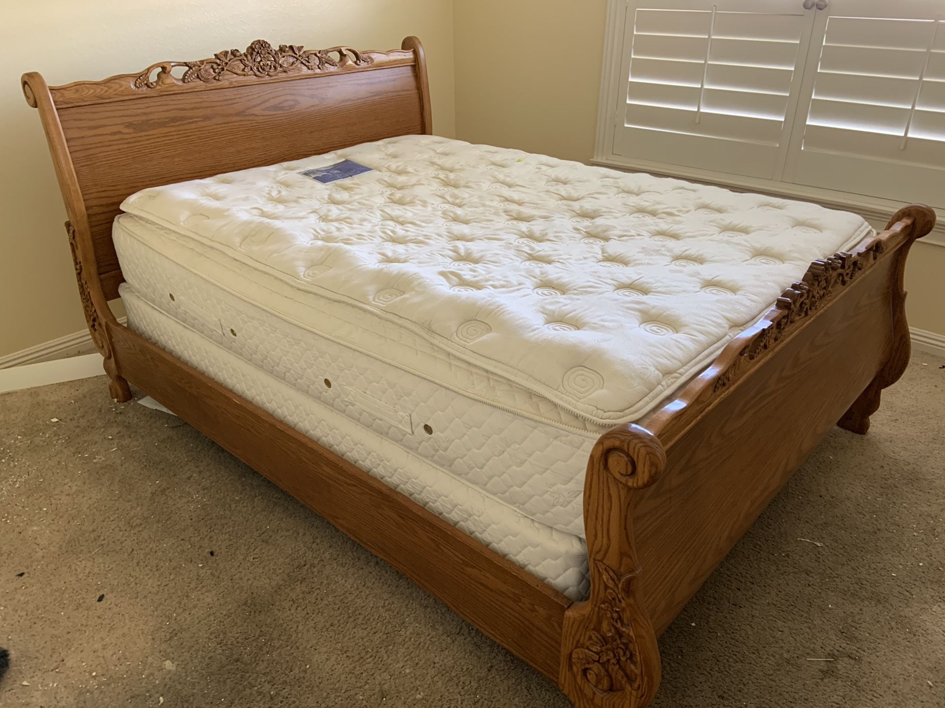 Sleigh Bed and Night Stands