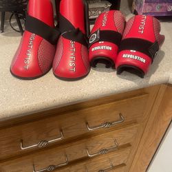 Karate  Shoes And Gloves New Small Glives And Medium Shoes 