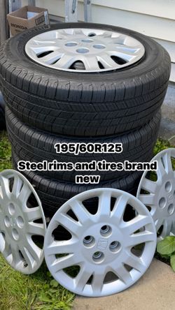195/60R125 Steel rims and tires brand new