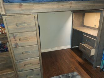 Bedroom  set loft twin bed with built in dresser, desk and bookshelf  space saver!