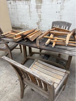 Wood table and chairs for repurpose