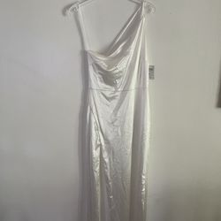 White Slit Open Long Dress