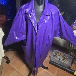 Raincoat Purple W/ Cow Print Lining