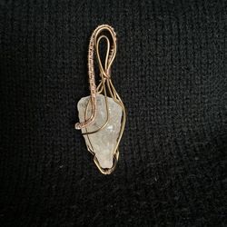Handmade Wire Wrapped Rose Quartz Pendant