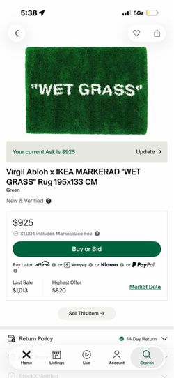 Wet grass Off white rug