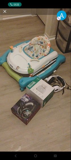 Baby walker baby bottle warmer and headphones
