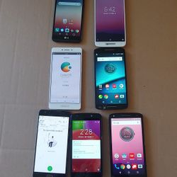 Lot Of 6 Old Android Phones Asi Is For Parts Or Repair All For $60