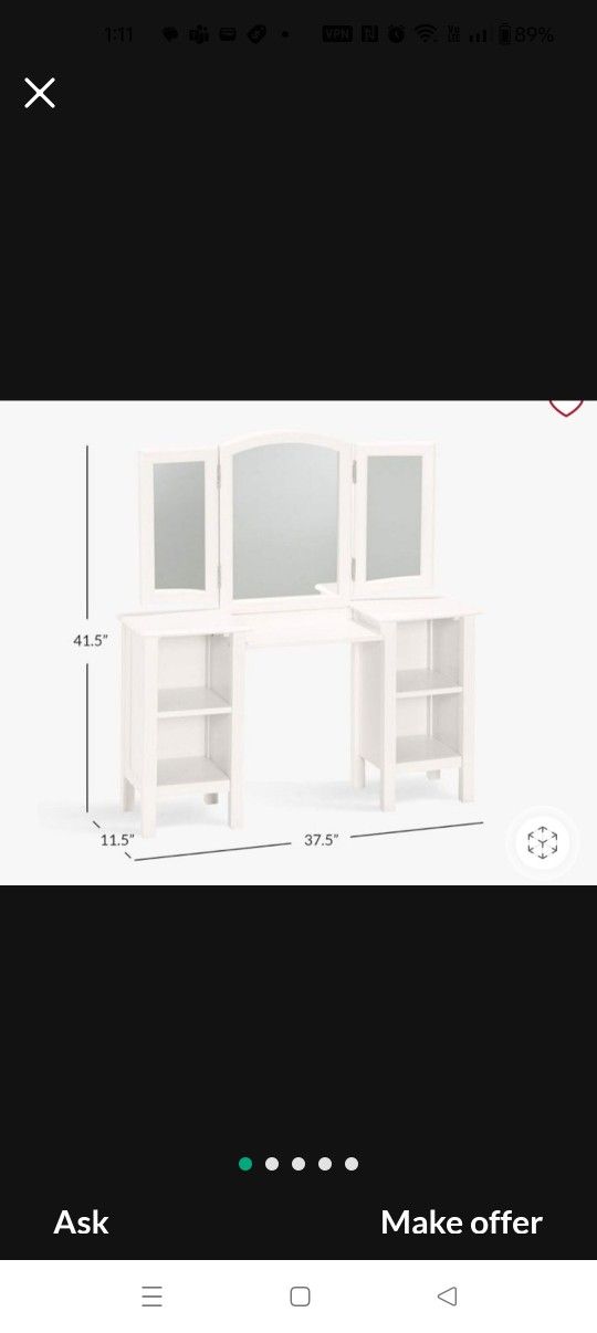 Pottery Barn Kids Vanity+ Stool With Removable Cover for Sale in ...