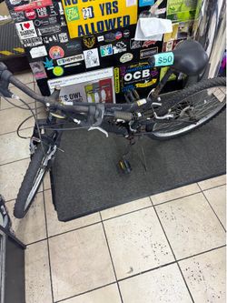 Full-suspension mountain bike black frame