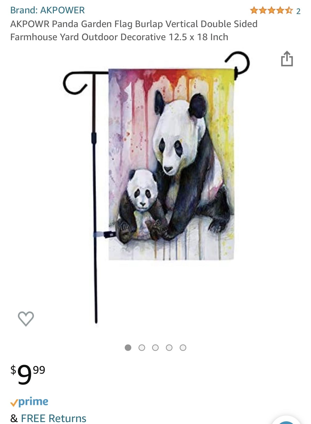 AKPOWR Panda Garden Flag Burlap Vertical Double Sided Farmhouse Yard Outdoor Decorative 12.5 x 18 Inch