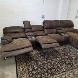 Large Suede Power Reclining Sofa.
Delivery and Setup Options Available!