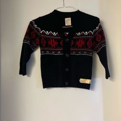 Thereabouts Black Fair Isle Long Sleeve Cardigan Sweater Boys. Size  XXS (4/5 ) New.