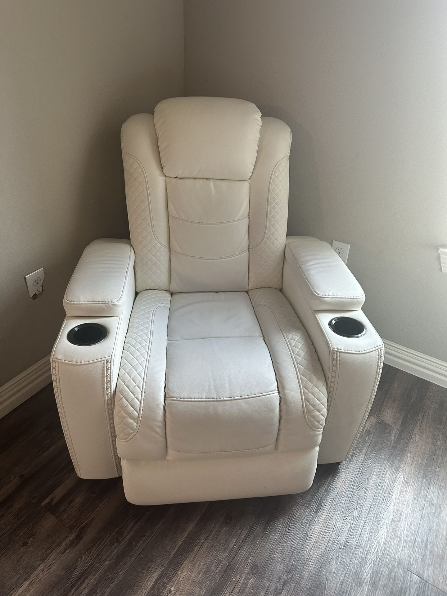 White Leather Recliner 