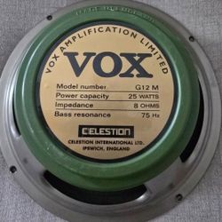 Vintage Celestion G12M Greenback – UK Made 25W 8Ω Guitar Speaker for Vox/Marshall