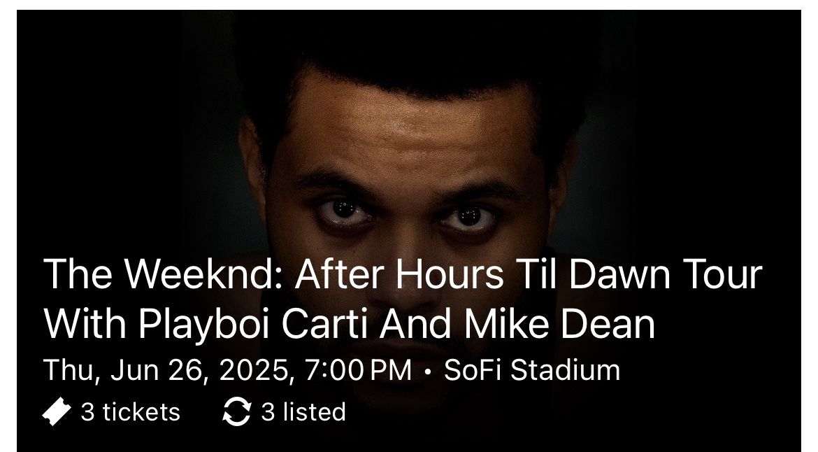 3 Tickets To The Weeknd