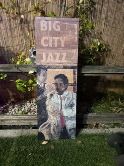 “Big City Jazz” Wood Panel Wall Art – $free