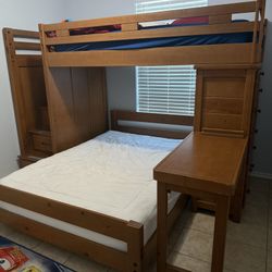 Kids Creekside Chestnut Twin/Full Step Loft with Desk