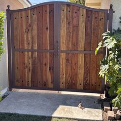 Redwood & Iron Side Gates