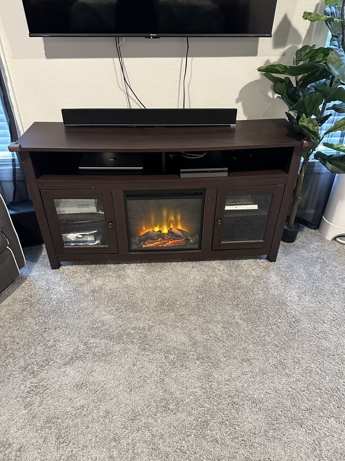 Wood Fireplace Tv Stand