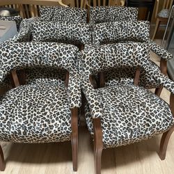 Leopard Covered Chairs (8)