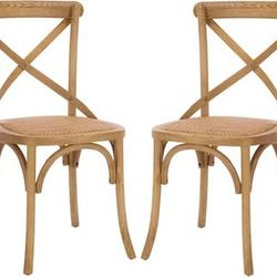 Brand new Safavieh American Homes Collection Franklin Farmhouse X-Back Antique White Side Chair(2)