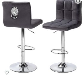 Finnhomy Bar Stools Set of 2 Counter Height, Dark Grey