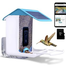 frides Smart Bird Feeder Camera with Solar Powered, Bird Feeder with Camera Wireless Outdoor, AI Identify Bird Species, 1080P HD, APP Connection, IP65