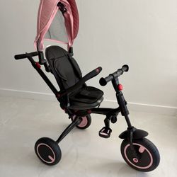 Baby Tricycle, 7-in-1 Folding Kids Trike with Adjustable Push Handle, Removable Canopy, Backrest and Safety Belt, Push Tricycle for Toddlers 10 Months