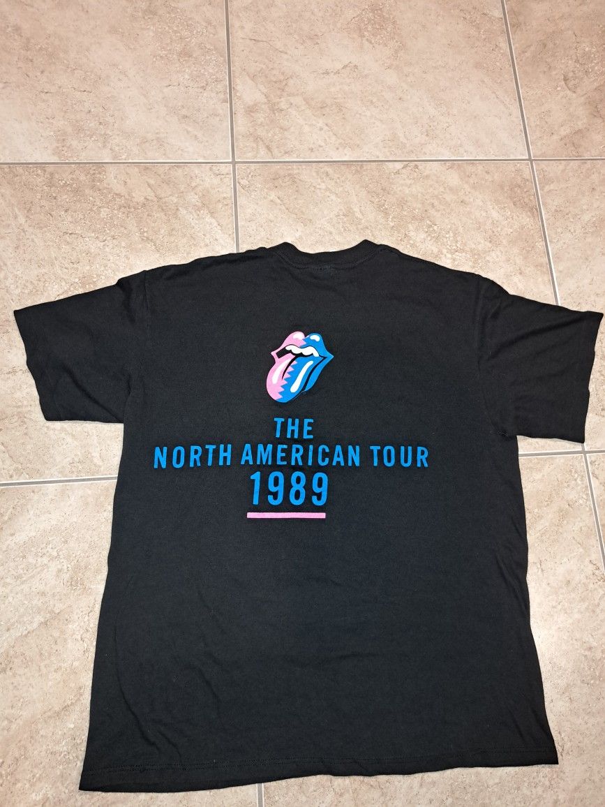 True Authentic Vintage T shirt Rolling Stones '89 Steel Wheels Tour Mick Jagger