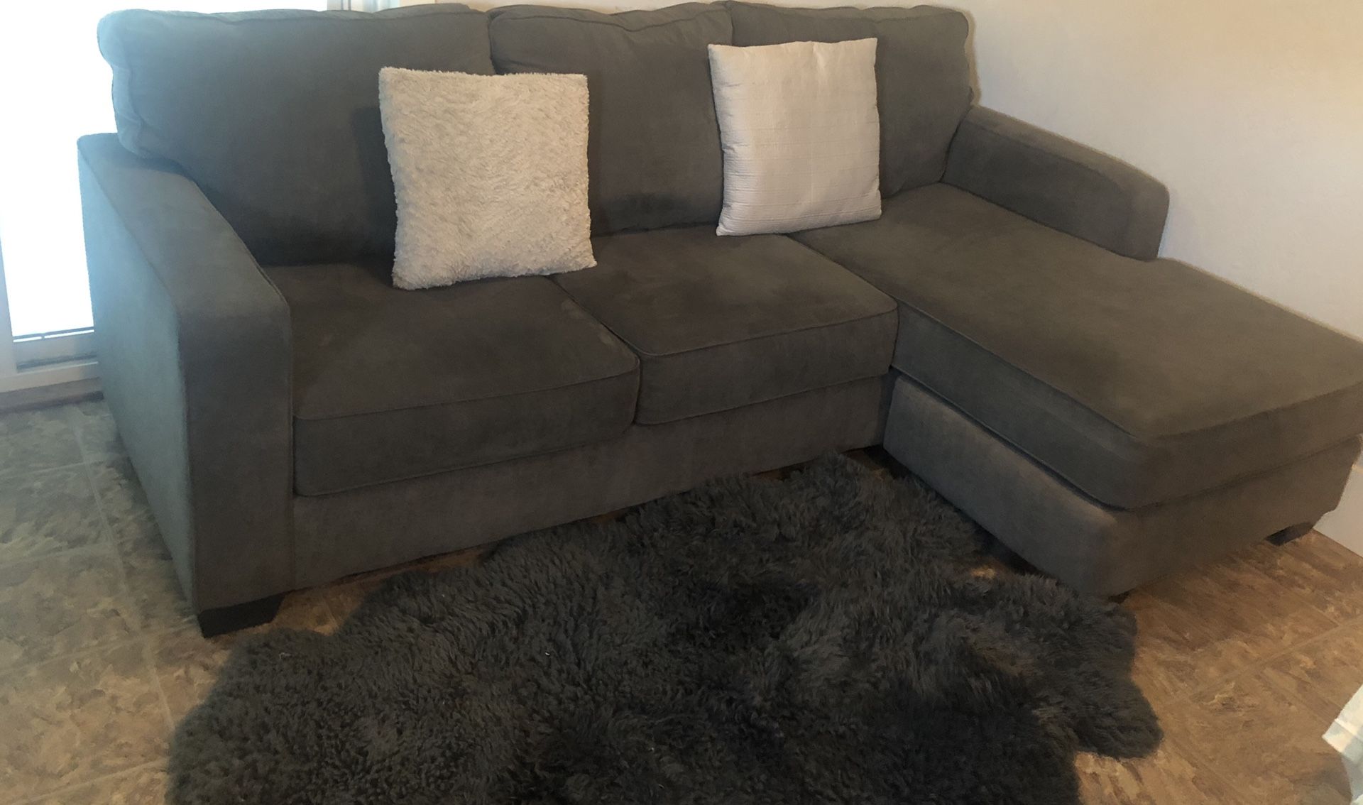 Ashley dark gray sectional sofa reversible chase