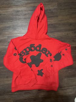 Men’s Red And Black Sp5der Hoodie
