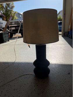 Black lamp with beige shade