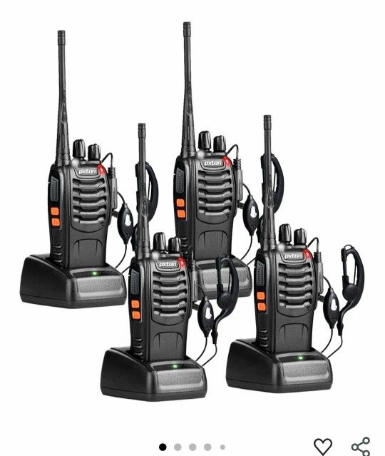 pxton Walkie Talkies Rechargeable Long Range Two-Way Radios with Earpieces,2-Way Radios UHF Handheld Transceiver Walky Talky with Flashlight Li-ion Ba