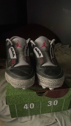 Air Jordan 3 Football Cleats Black Cement