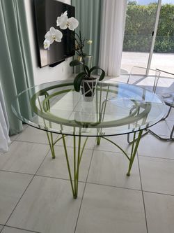 Glass dining table