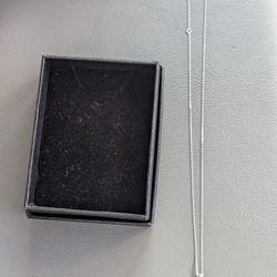 10k White Gold Chain With Pear Charm