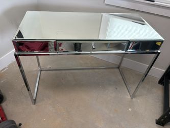 Rectangular Mirrored Single Drawer Desk