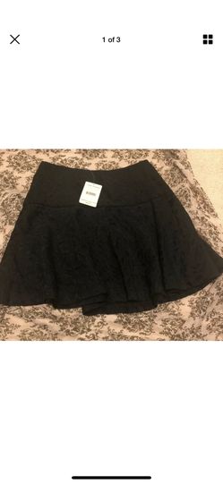 Free People Women's Skirt Black Comb Textured Skirt Size 6 NWT