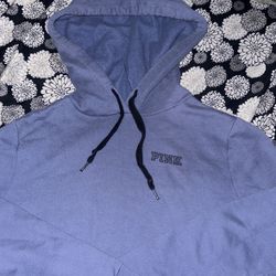 PINK Blue Drawstring Hoodie Size Small