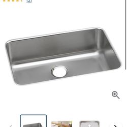 Elkay 26-1/2" Undermount Single Basin Stainless Steel Kitchen Sink