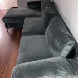 Sectionals Dark Gray Suede Couch
